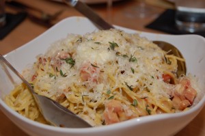 Black Pepper Spaghetti Carbonara from Pele's Wood Fire Black Pepper Spaghetti Carbonara from Pele's Wood Fire