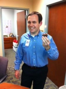 Jay at work doing what he does best ... eating cupcakes.